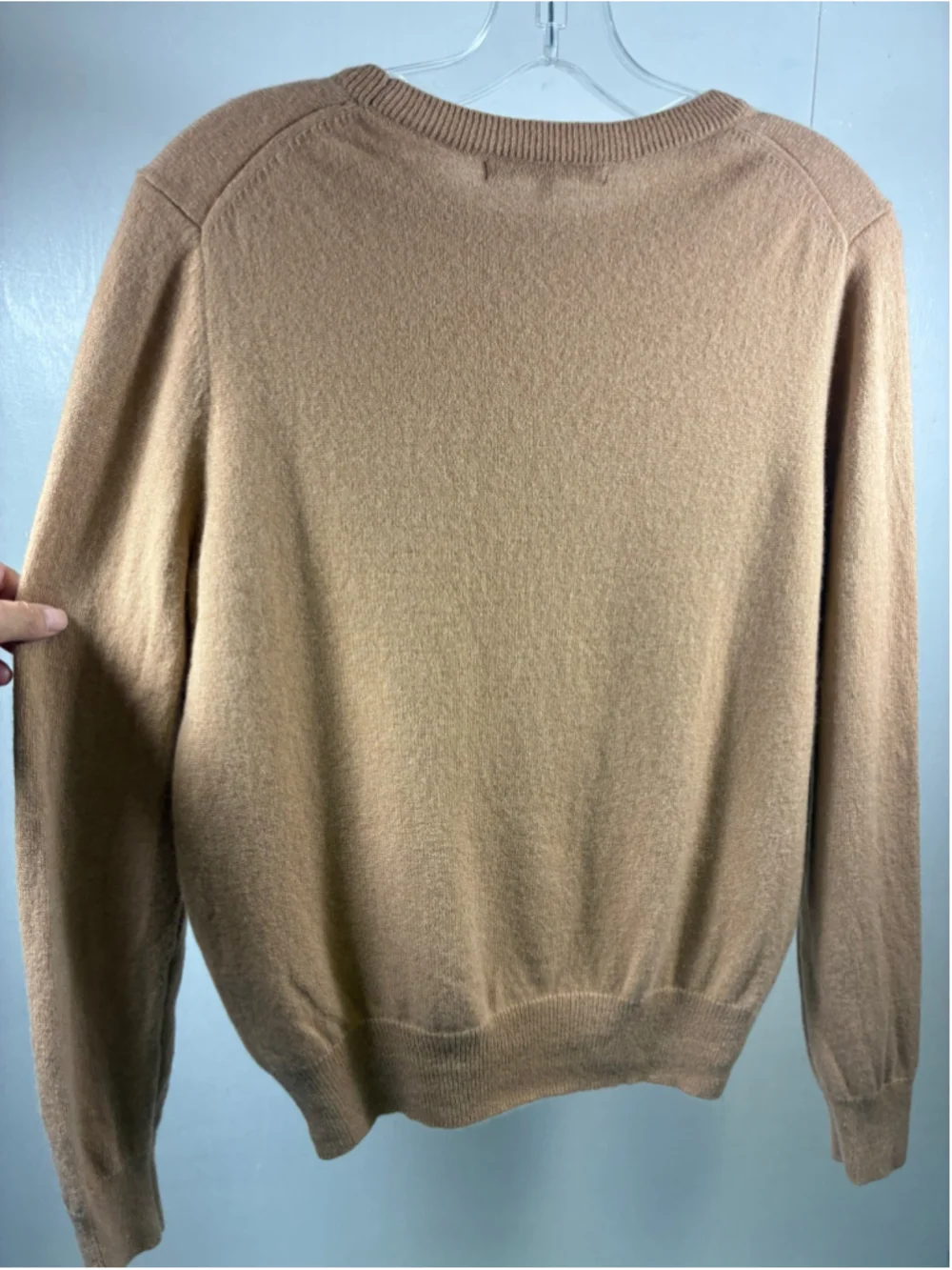 Quince Crew Neck Cashmere Sweater in Tan Beige Size M